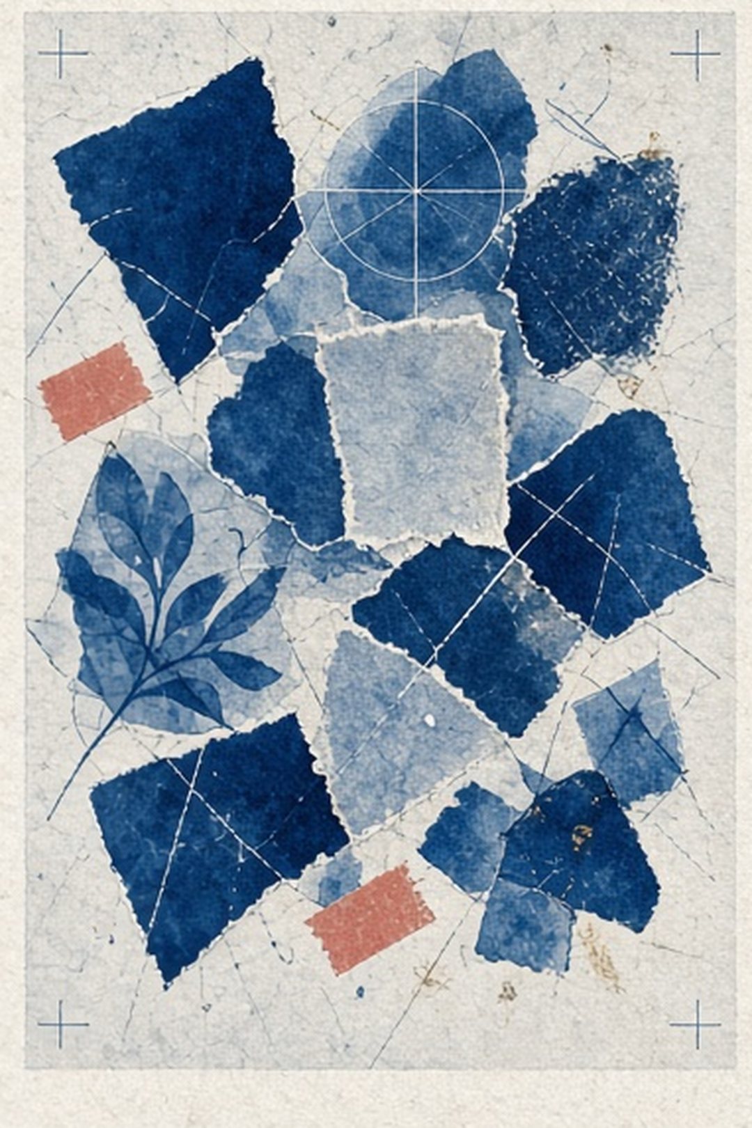 Interest fragments arranged as cyanotype specimens without rankings