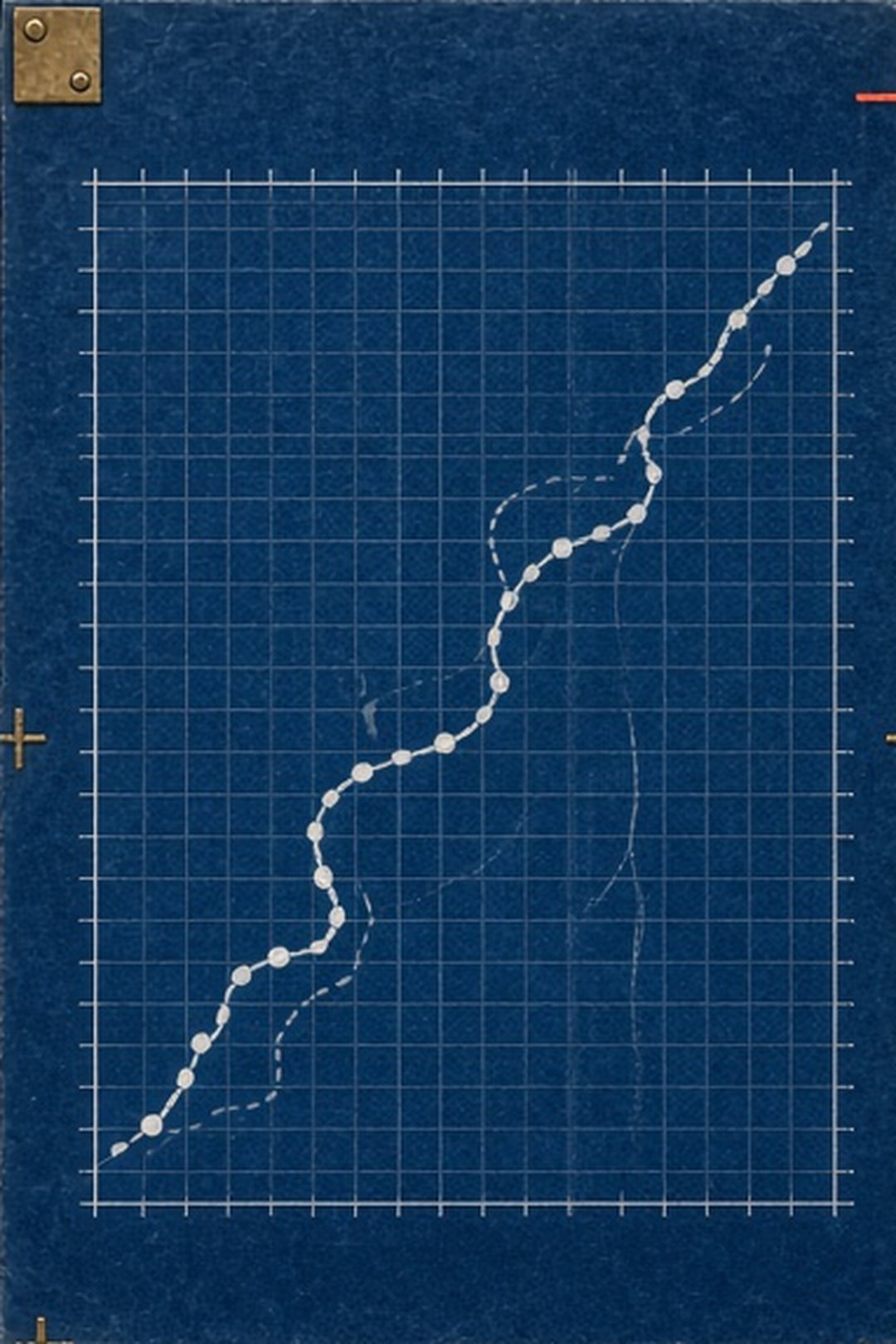 Course trail crossing a measured indigo field