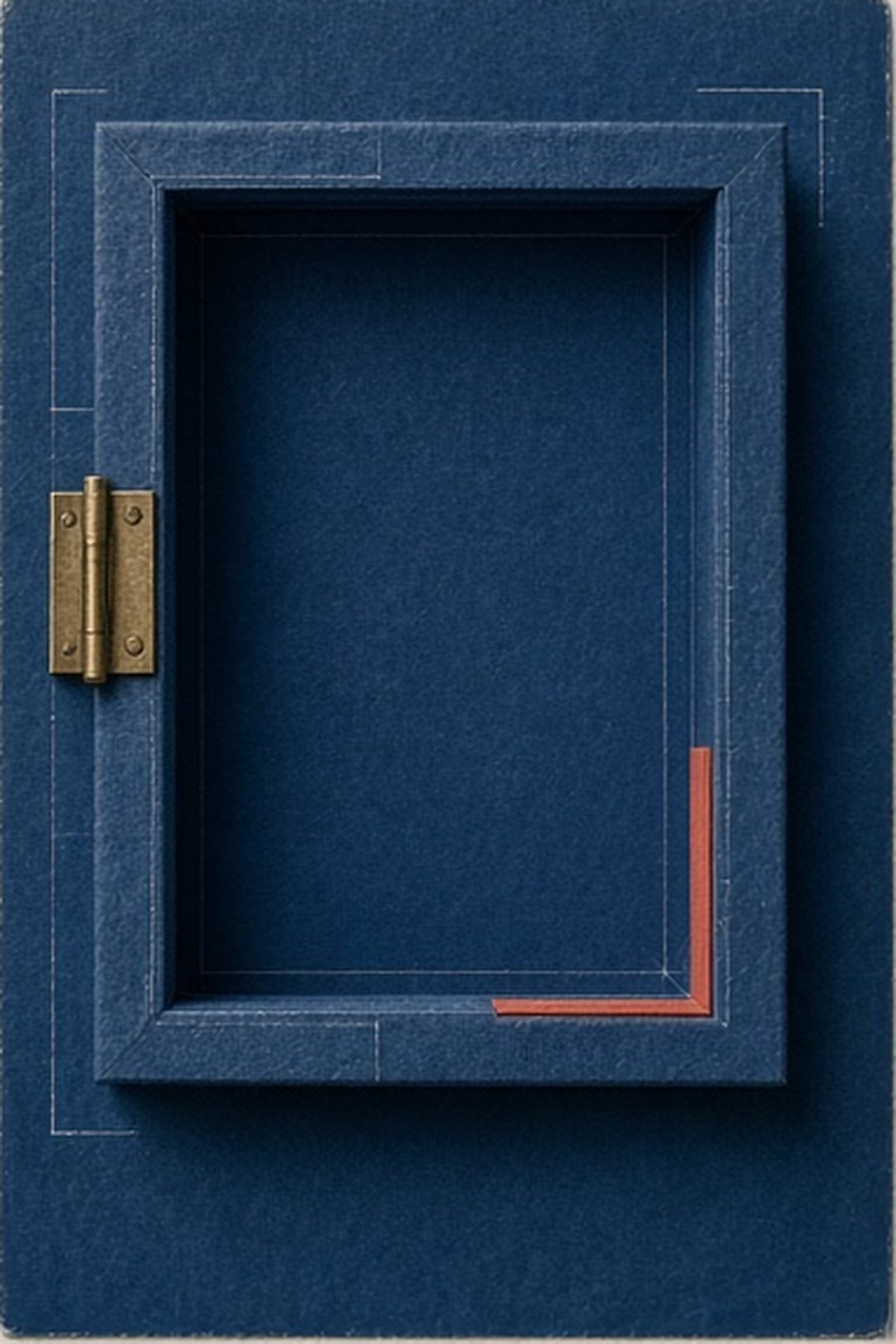 Empty cyanotype intake aperture with no identity documents