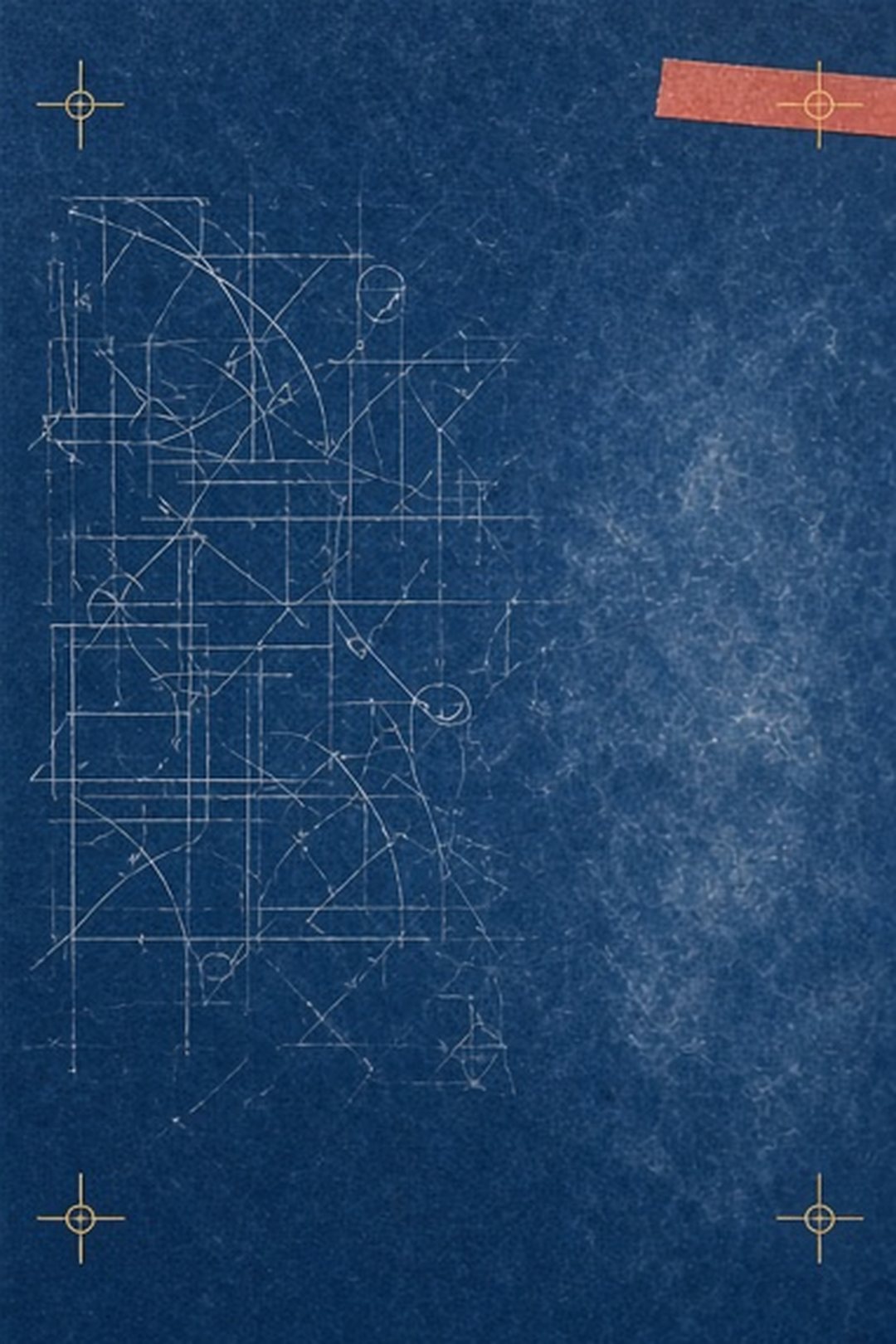 Erased cyanotype blueprint returning to blank fibrous paper